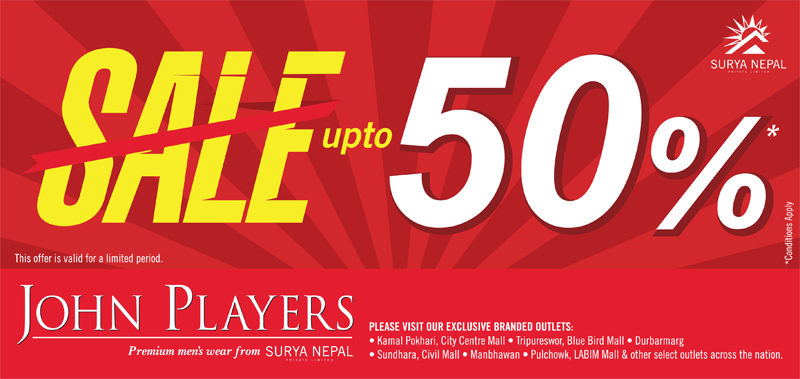 John Players announces discounts of up to 50 percent